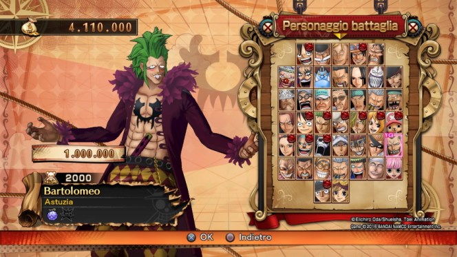 One Piece Burning Blood PS4 base roster